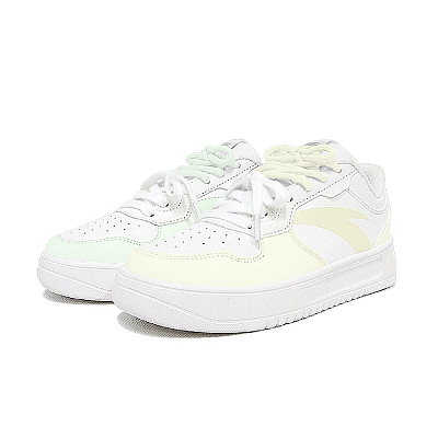 Anta Anti Slip Wear Resistant Low Top Skateboard Shoes Unisex Yellow Green Mismatched