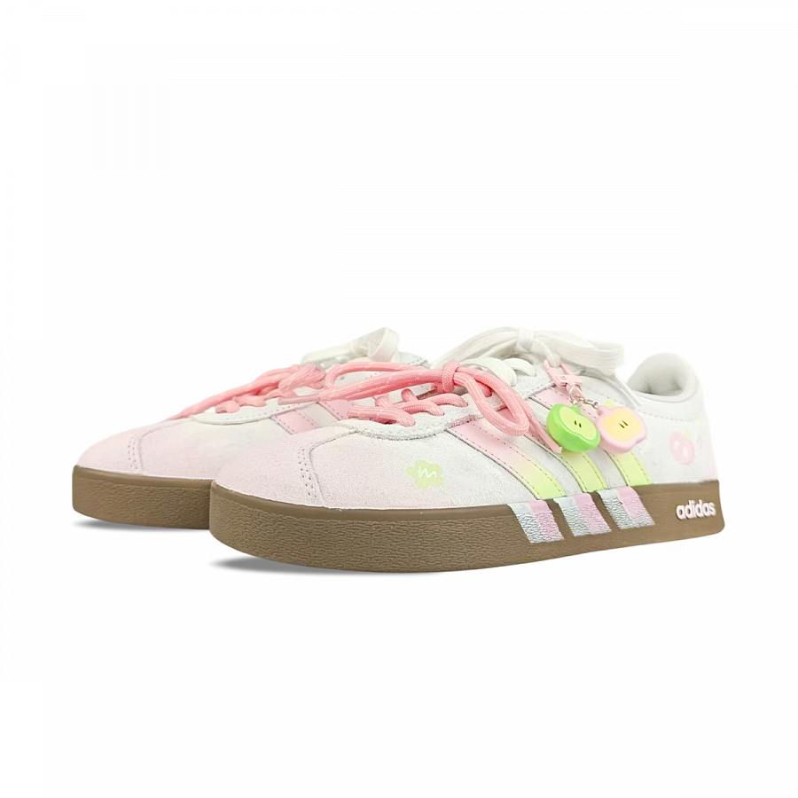 Adidas VL COURT 2.0 Cushioning, Wear Resistant Low Top Skateboard Shoes Unisex Pink White купить в интернет-магазине Yoocart с быстрой доставкой по России.