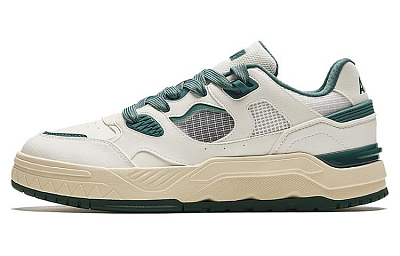 Anta Slip-Resistant Cushioning Wear-Resistant Low-Top Skateboard Shoes Men's White Green