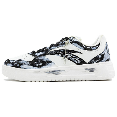 Anta Slip Resistant, Abrasion Resistant, Breathable Low Top Skateboard Shoes Men's White Blue Black