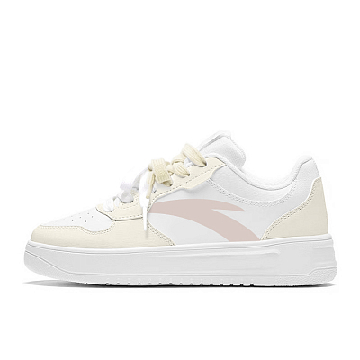 Anta Relaxed Abrasion Resistant Balance Lightweight Low Top Skateboard Shoes Unisex Yellow Pink