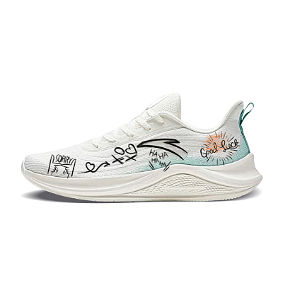 Anta Cushioning Anti-Slip And Wear-Resistant Low-Top Long Distance Running Sprint Running Shoes Men's White Black