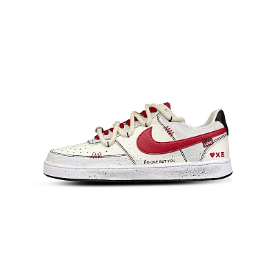 Nike Court Vision 1 Tower Rabbit Cushioning, Wear Resistant Low Top Skateboard Shoes Men's Red White
