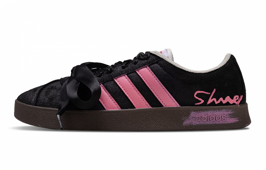 Adidas VL COURT 2.0 Dark Pink Gravity Abrasion Resistant Low Top Skateboard Shoes Unisex Black Pink купить в интернет-магазине Yoocart с быстрой доставкой по России.