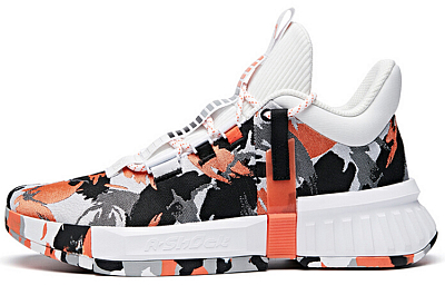 Anta Advanced Player Collection Cushioned Slip-Resistant Abrasion-Resistant Mid-Top Basketball Shoes Black White Orange