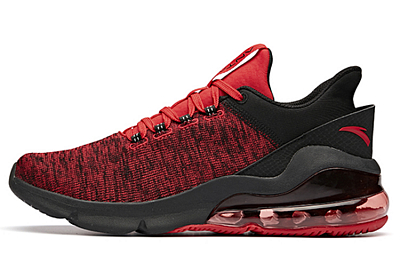 Anta Cushioning And Breathable Low Top Training Shoes Men's Black Red