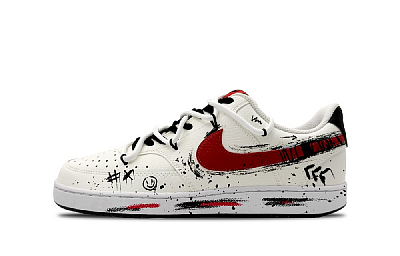 Nike Court Vision 1 Wear resistant And Lightweight Low Top Skateboard Shoes Men's Beige Black
