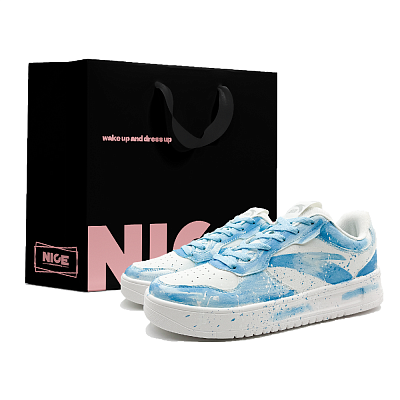 Anta Life Collection Slip Resistant Cushioning Abrasion Resistant Low Top Skateboard Shoes Unisex White Blue