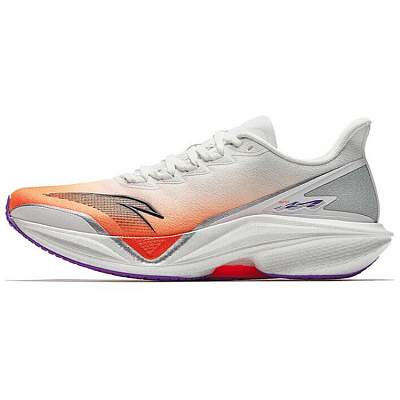 Anta MACH 5.0 Anti Slip Wear Resistant Low Top Nitrogen Technology Running Shoes Men's White Orange Gray