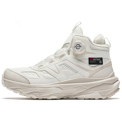 Anta Slip-Resistant Warm High-Top Casual Shoes Women's White Gray