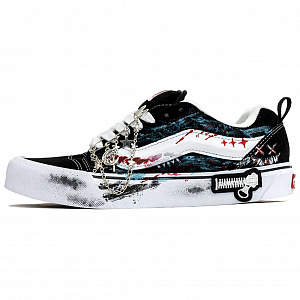 Vans Knu Skool Kaleidoscope, Cracks, Shopping Bag Abrasion Resistant Low Top Skateboard Shoes Unisex Black White 1 3989642