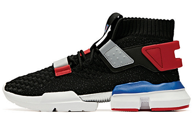 Anta Anti-Slip Wear-Resistant Mid-Top Running Shoes Men's Black Red Blue