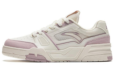 Anta Life Collection Flame Durable Breathable Low-Top Skateboard Shoes Women's Beige Purple