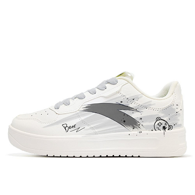 Anta Slip Resistant Cushioning Low Top Skateboard Shoes Men's White Gray