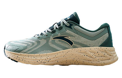 Anta Cushioning Low-Top Running Shoes Men's Asphalt Gray Green