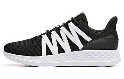 Anta Running Collection Cushioned Slip-Resistant Abrasion-Resistant Breathable Low-Top Running Shoes Men's Black White