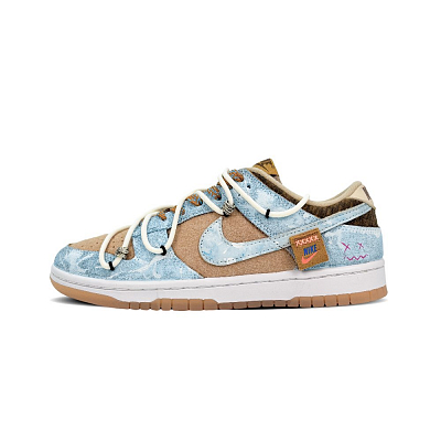 Nike Dunk Abrasion Resistant Low Top Skateboard Shoes Men's Brown Blue
