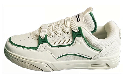 Anta AOJIE Cushioning Wear-Resistant Low-Top Skateboard Shoes Men's White Green