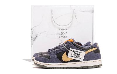 Nike Dunk SB Abrasion Resistant Low Top Skateboard Shoes Unisex Blue Black