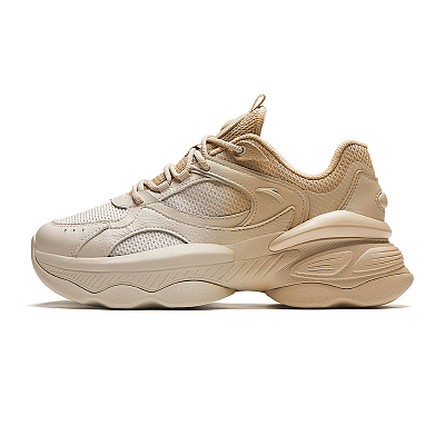 Anta Nut Height Increasing Low Top Casual Shoes Women's White Wood Color