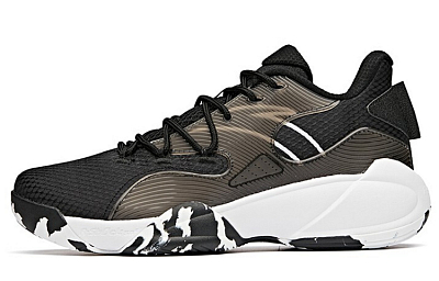 Anta Cushioning Anti-Slip And Wear-Resistant Low-Top Basketball Shoes Men's Black White