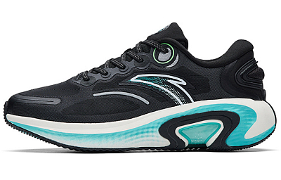 Anta Cushioned Anti-Slip Wear-Resistant Breathable Lightweight Low-Top Running Shoes Men's Black Green