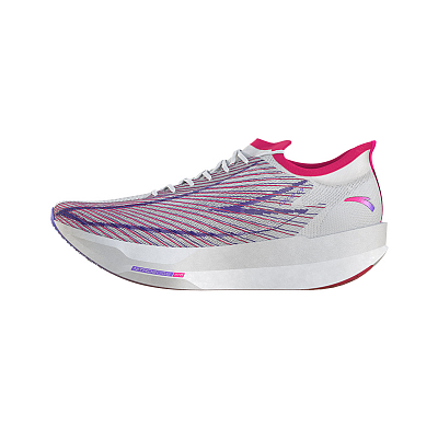 Anta C202 G9 Anti-Slip Wear-Resistant Low-Top Carbon Plate Marathon Running Shoes Women's White Purple Red