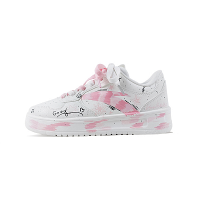 Anta Relaxed Slip Resistant Shock Absorbers Low Top Skateboard Shoes Unisex Pink