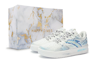 Anta Relaxed Abrasion Resistant Cushioning Coverage Low Top Skateboard Shoes Men's White Blue