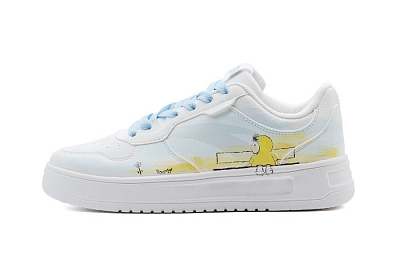 Anta Relaxed Cushioning Impact Resistance Low Top Skateboard Shoes Unisex White Blue Yellow