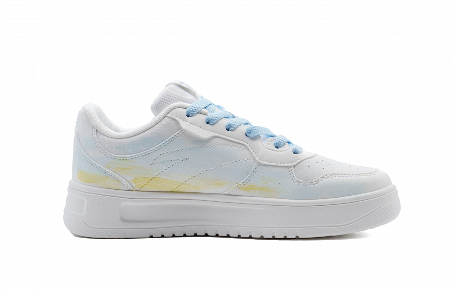 Anta Relaxed Cushioning Impact Resistance Low Top Skateboard Shoes Unisex White Blue Yellow купить в интернет-магазине Yoocart с быстрой доставкой по России.