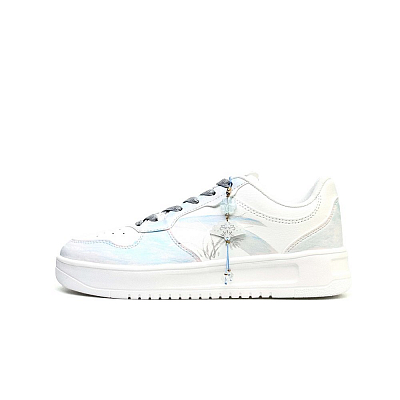 Anta Relaxed Abrasion Resistant Breathable Low Top Skateboard Shoes Unisex Gray Blue