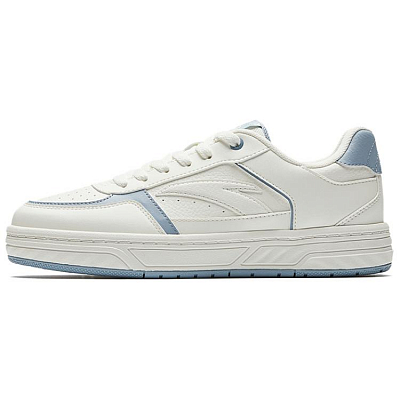 Anta BaiChuan Abrasion Resistant Slip Resistant Shock Absorbers Low Top Skateboard Shoes Women's Ivory White Dusty Blue