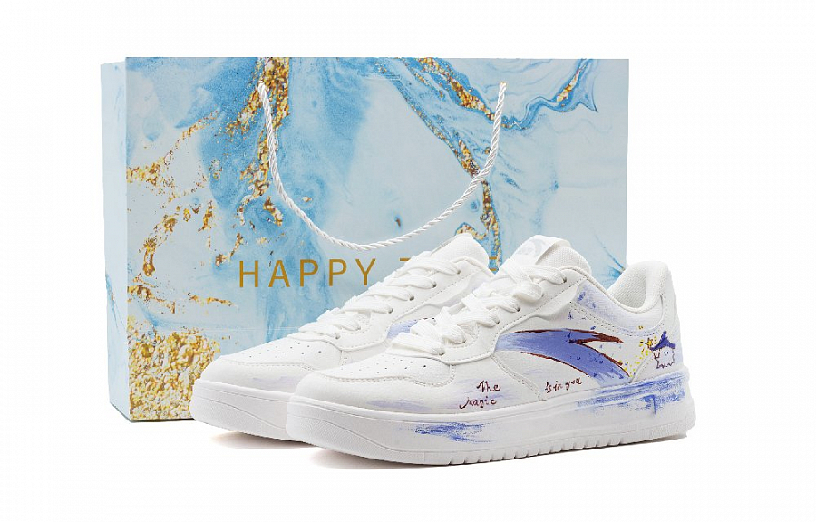 Anta Relaxed Cushioning, Wear Resistant Low Top Skateboard Shoes Unisex White Purple купить в интернет-магазине Yoocart с быстрой доставкой по России.