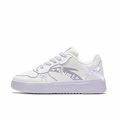 Anta Relaxed Slip Resistant, Abrasion Resistant, Lightweight Low Top Skateboard Shoes Unisex Purple