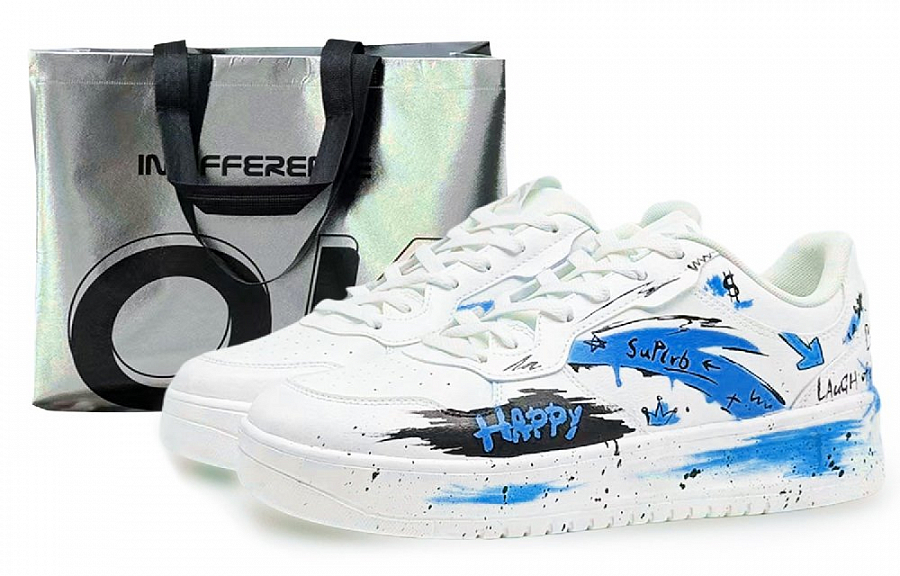 Anta Relaxed Cushioning, Wear Resistant Low Top Skateboard Shoes Women's White Black Blue купить в интернет-магазине Yoocart с быстрой доставкой по России.