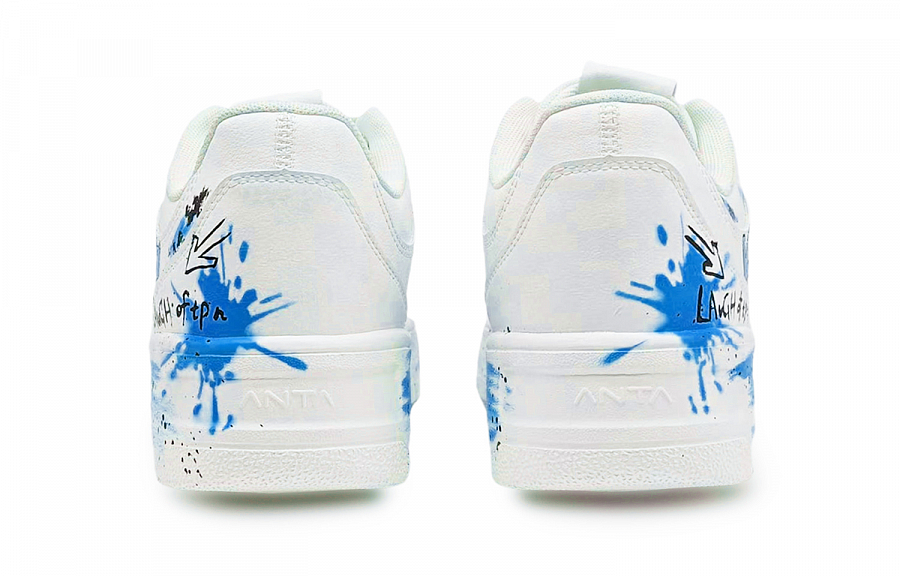 Anta Relaxed Cushioning, Wear Resistant Low Top Skateboard Shoes Women's White Black Blue купить в интернет-магазине Yoocart с быстрой доставкой по России.