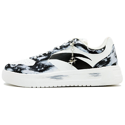 Anta Relaxed Cushioning, Wear Resistant Low top Skateboard Shoes Men's Black White