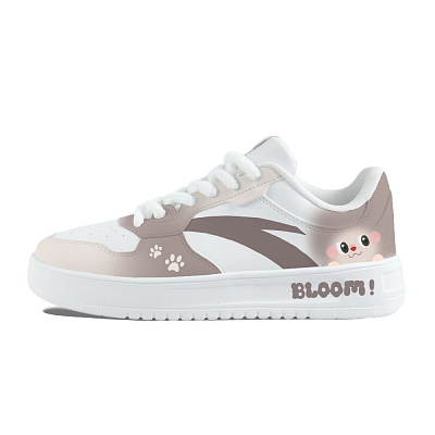 Anta Relaxed Slip Resistant Abrasion Resistant Shock Absorbers Low Top Skateboard Shoes Unisex White Brown