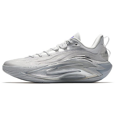 ANTA Shock Wave 7 Basketball Shoes Men's Low top Silver
