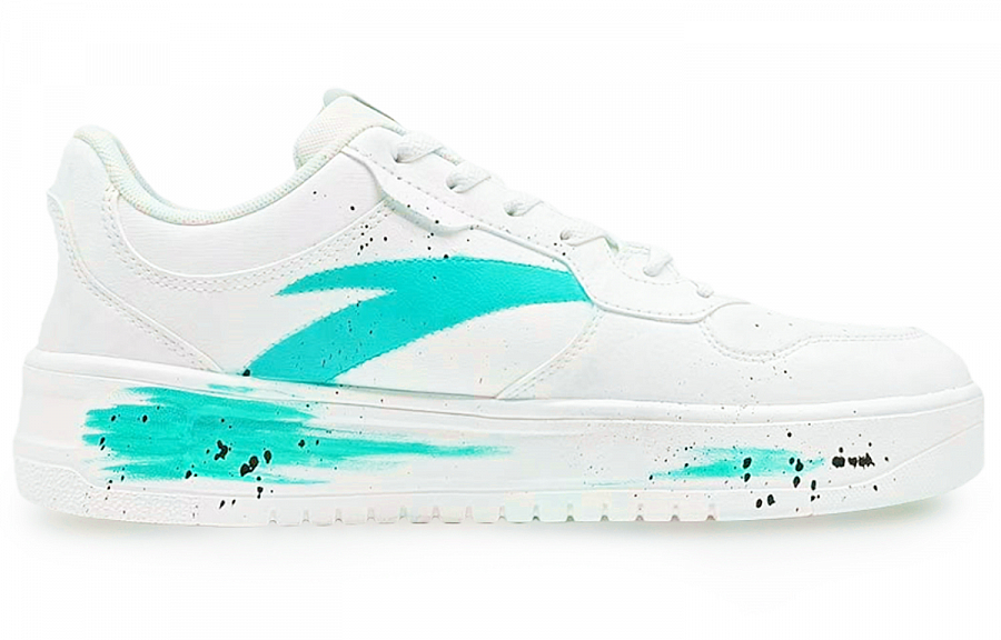 Anta Relaxed Slip Resistant Shock Absorbers Low Top Skateboard Shoes Women's White Black Cyan купить в интернет-магазине Yoocart с быстрой доставкой по России.