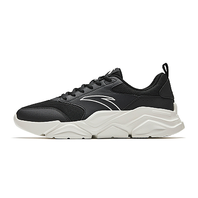 Anta Life Collection Abrasion Resistant Breathable Low top Casual Shoes Men's Black White