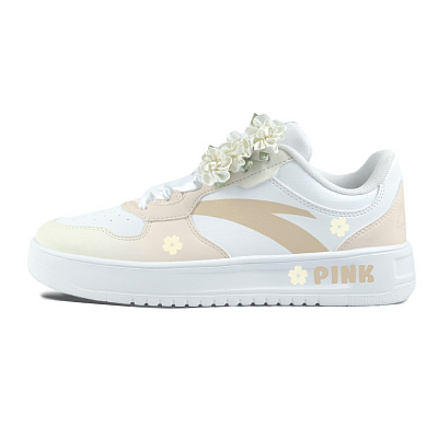 Anta Relaxed Slip Resistant Abrasion Resistant Shock Absorbers Low Top Skateboard Shoes Unisex Light Yellow