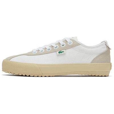 LACOSTE Low-Top Canvas Shoes Women's White Brown