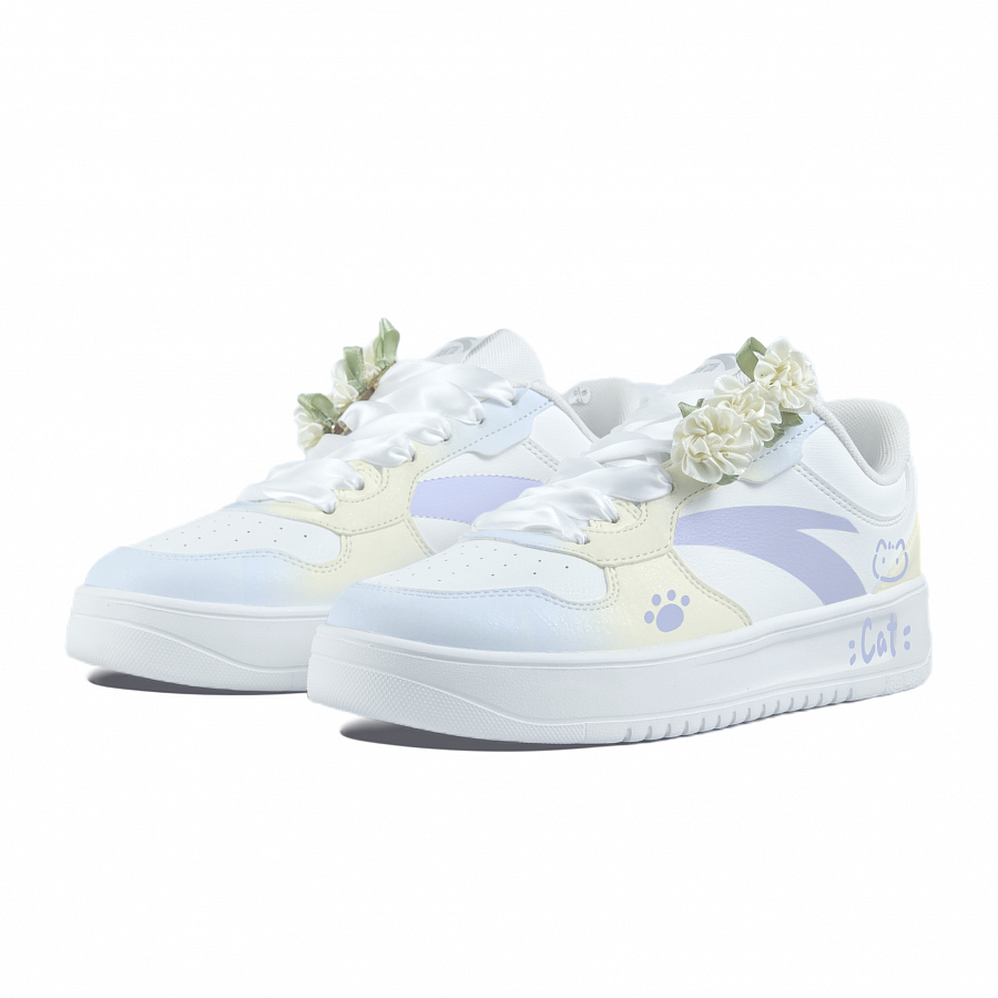 Anta Relaxed Coverage Slip Resistant And Abrasion Resistant Low top Skateboard Shoes Unisex White Yellow купить в интернет-магазине Yoocart с быстрой доставкой по России.