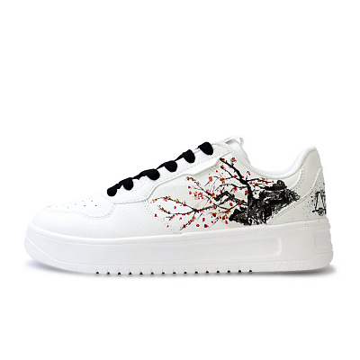 Anta Relaxed Slip Resistant Shock Absorbers Lightweight Low Top Skateboard Shoes Men's Black White Red
