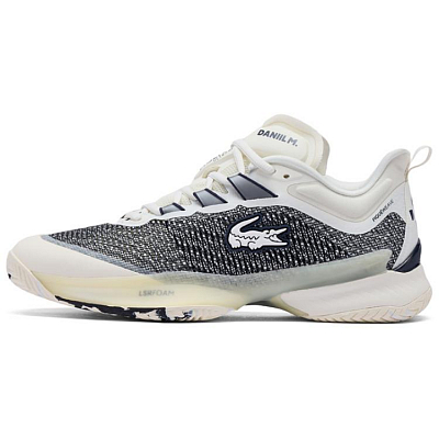 LACOSTE Abrasion Resistant Low Top Tennis Shoes Men's Ecru