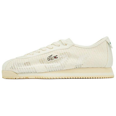 LACOSTE Abrasion-Resistant Low-Top Casual Shoes Women's Ecru