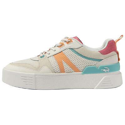 LACOSTE Low Top Skateboard Shoes Women's White Pink