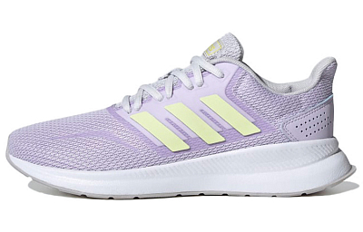 Adidas Neo Runfalcon Series Slip Resistant Low top Casual Running Shoes Women's Light Purple Yellow